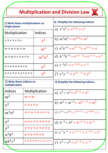 Complete lesson: Multiply and Divide algebraic indices: PPT, WORKSHEET ...