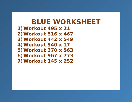 BLUE WORKSHEET 13