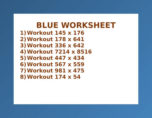 BLUE WORKSHEET 14