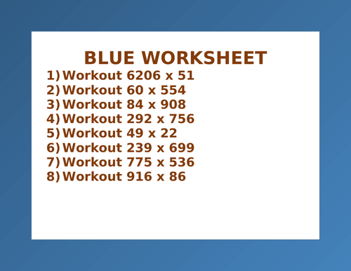 BLUE WORKSHEET 16