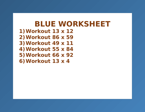 BLUE WORKSHEET 17