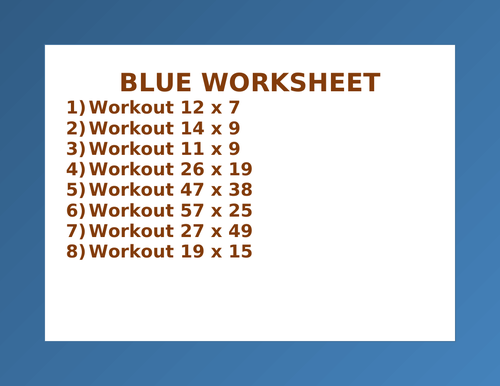 BLUE WORKSHEET 18