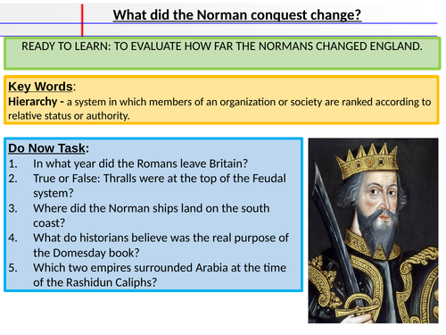 How far did the Norman Conquest change England | Teaching Resources