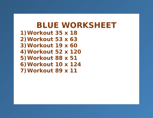 BLUE WORKSHEET 20