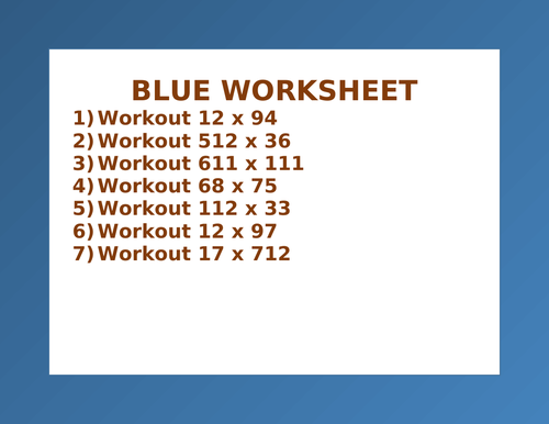 BLUE WORKSHEET 21