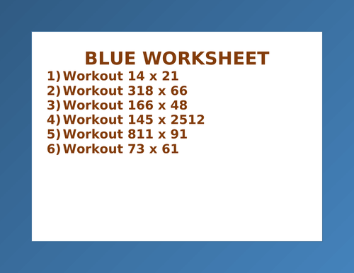 BLUE WORKSHEET 24