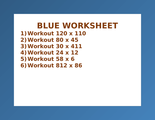 BLUE WORKSHEET 25