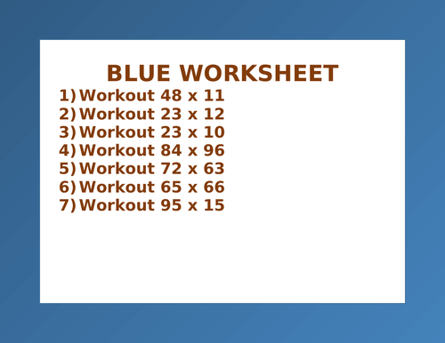 BLUE WORKSHEET 27