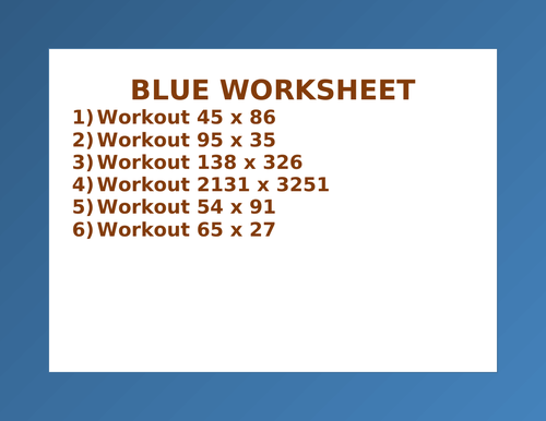 BLUE WORKSHEET 28