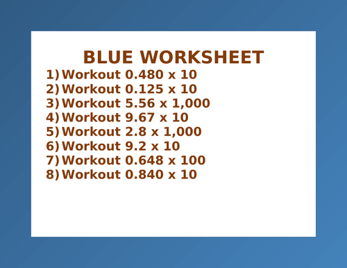 BLUE WORKSHEET 32