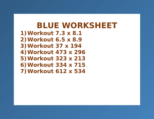 BLUE WORKSHEET 35