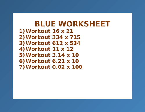 BLUE WORKSHEET 36