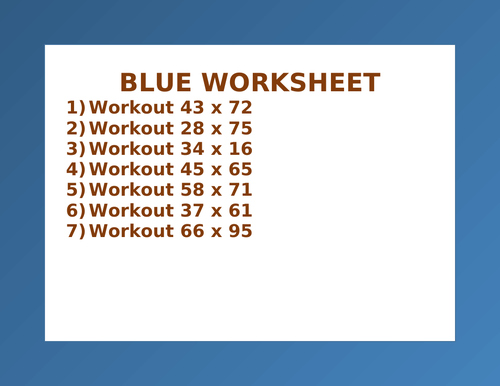 BLUE WORKSHEET 45