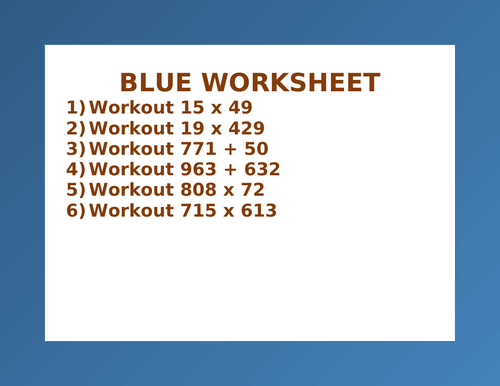 BLUE WORKSHEET 52