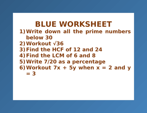 BLUE WORKSHEET 56