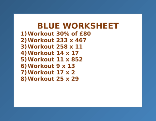 BLUE WORKSHEET 57