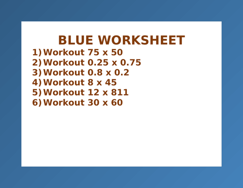 BLUE WORKSHEET 63