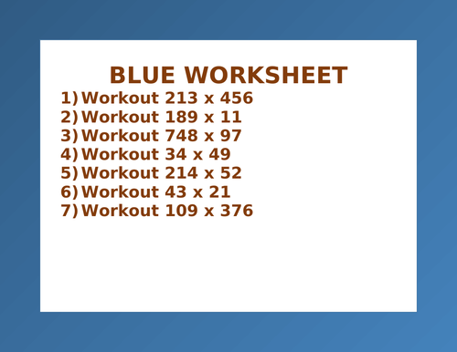 BLUE WORKSHEET 64