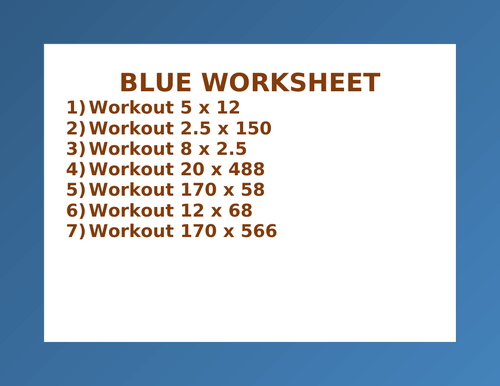 BLUE WORKSHEET 66