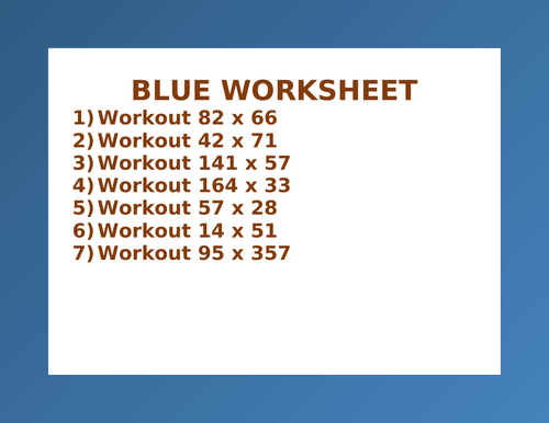 BLUE WORKSHEET 77