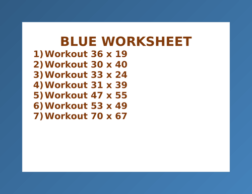 BLUE WORKSHEET 80