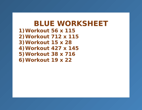 BLUE WORKSHEET 82