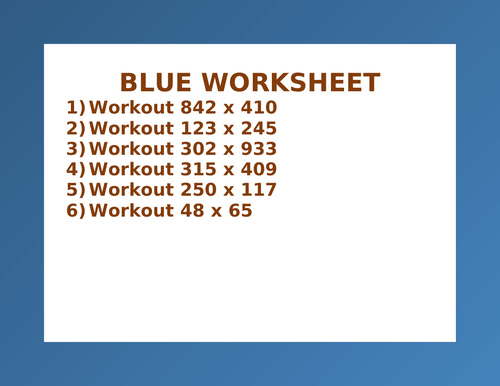 BLUE WORKSHEET 83