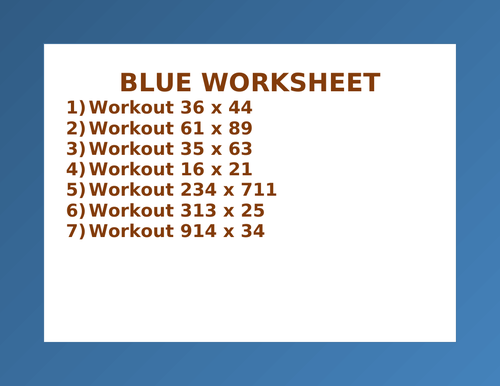 BLUE WORKSHEET 84