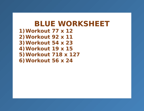 BLUE WORKSHEET 85