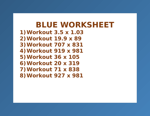 BLUE WORKSHEET 87