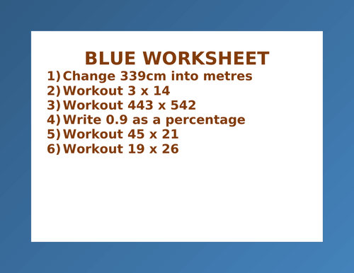 BLUE WORKSHEET 89