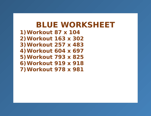 BLUE WORKSHEET 92