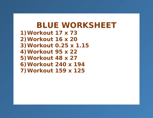 BLUE WORKSHEET 96