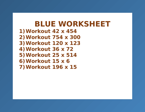 BLUE WORKSHEET 107