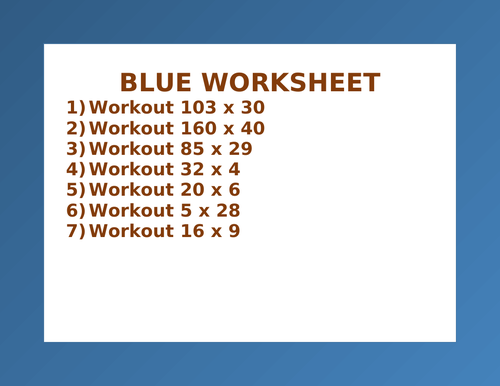 BLUE WORKSHEET 108