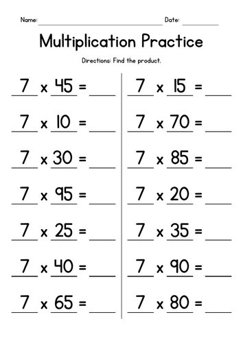 Multiplying 7 by Multiples of 5