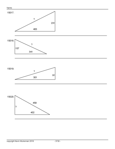 15000 Pythagoras Questions Pythagorean Theorem Maths KS2 KS3 | Teaching ...