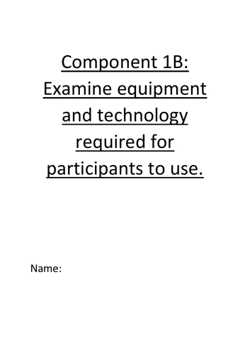 BTEC TECH AWARD Component 1 - Learning aim B booklet. | Teaching Resources