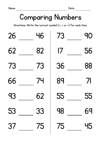 Comparing Double-Digit Numbers