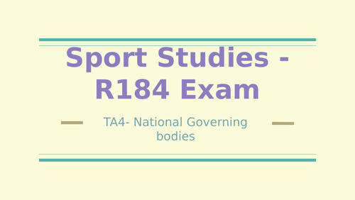 OCR Sport Studies R184 (EXAM) Topic Area 4 Powerpoint (NEW SPEC 2022)
