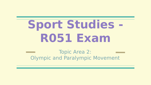 OCR Sport Studies R184 (EXAM) Topic Area 2 Powerpoints (NEW SPEC 2022)