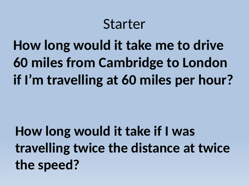 Speed Distance Time - Compound Measures