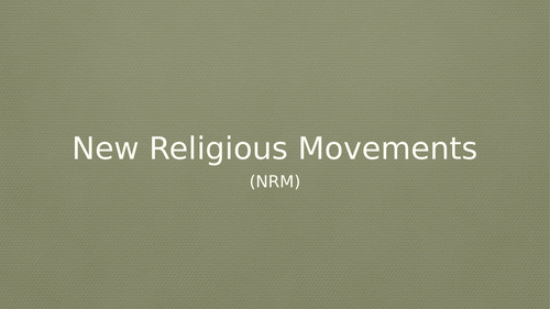 New Religious Movements