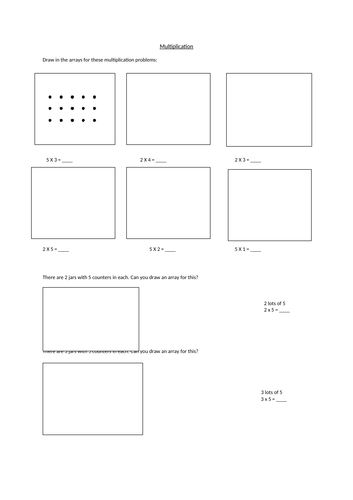 Multiplication and using Arrays to solve problems | Teaching Resources