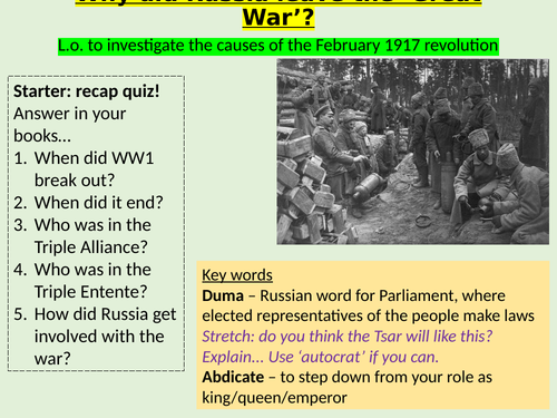 causes of the russian revolution essay