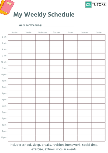Weekly planner for students | Teaching Resources