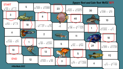 Square Root and Cube Root - Maze | Teaching Resources