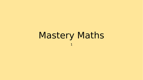 Mastery Maths 1 - 5 EYFS | Teaching Resources