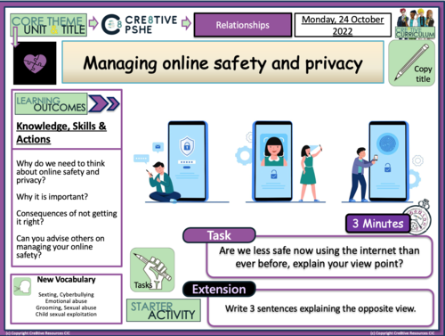 Online safety and privacy PSHE | Teaching Resources