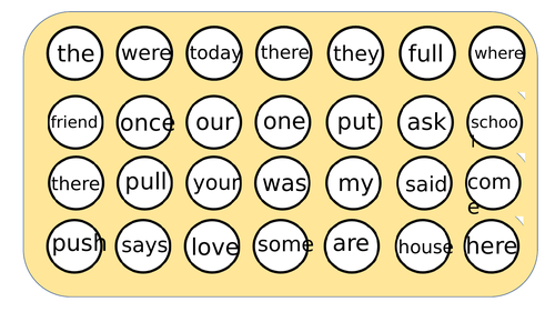 Year 1 High Frequency Words Connect Four | Teaching Resources